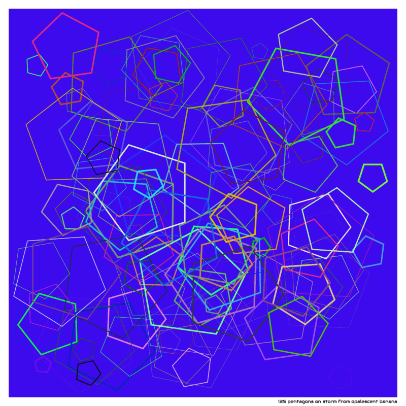 125 pentagons on storm from opalescent banana