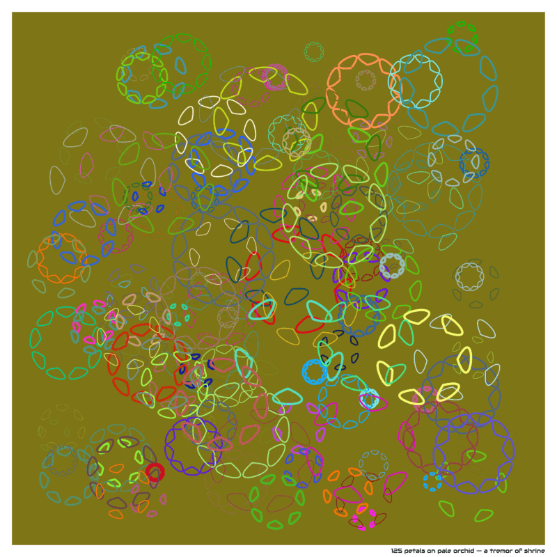 125 petals on pale orchid — a tremor of shrine