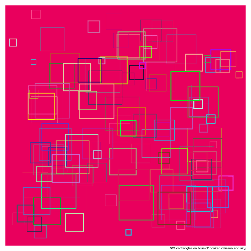 125 rectangles on bliss of broken crimson and sky