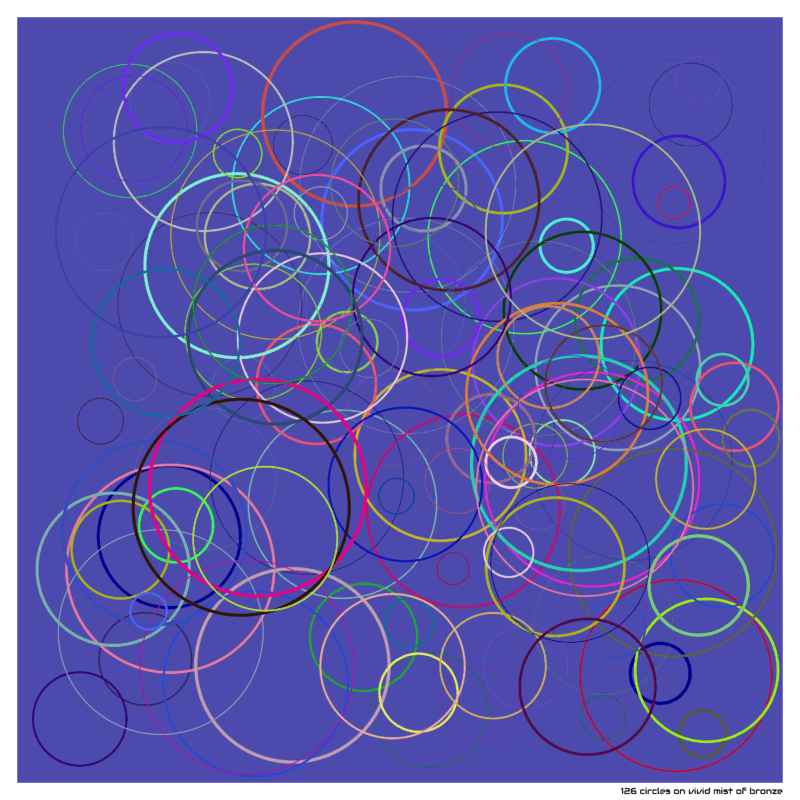 126 circles on vivid mist of bronze