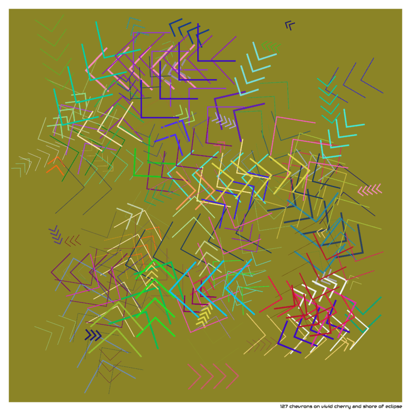 127 chevrons on vivid cherry and shore of eclipse
