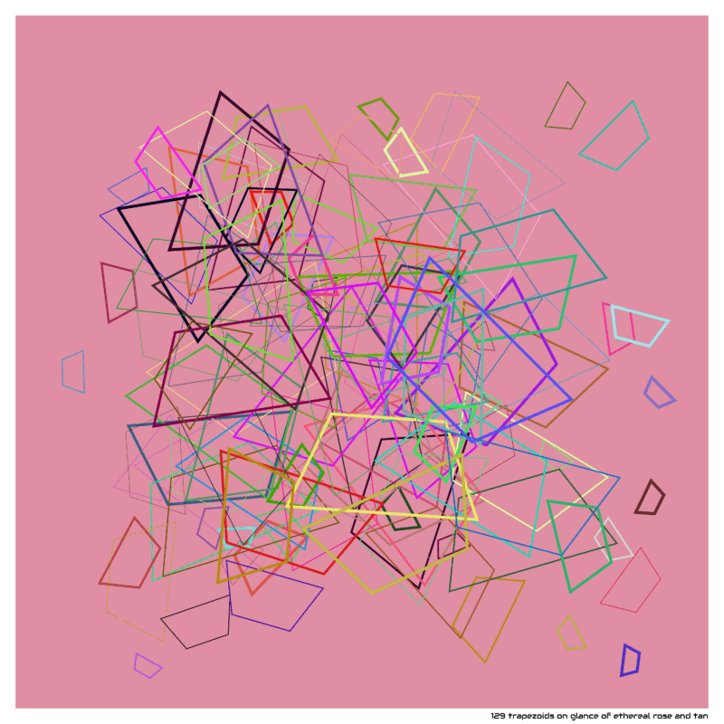 129 trapezoids on glance of ethereal rose and tan