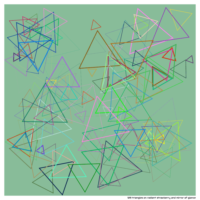 129 triangles on radiant strawberry and mirror of glance