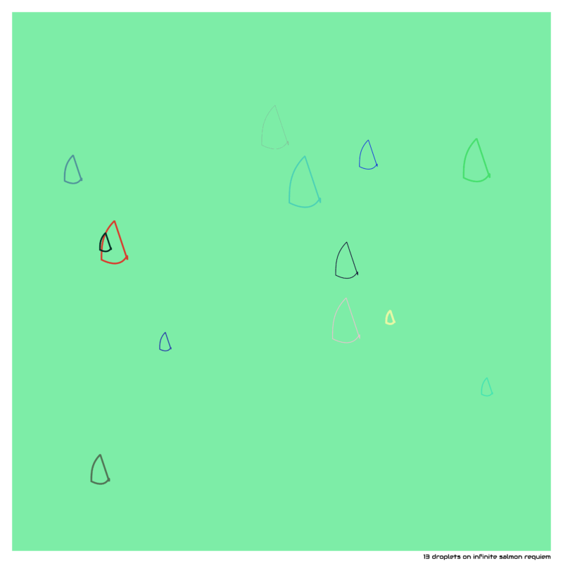 13 droplets on infinite salmon requiem