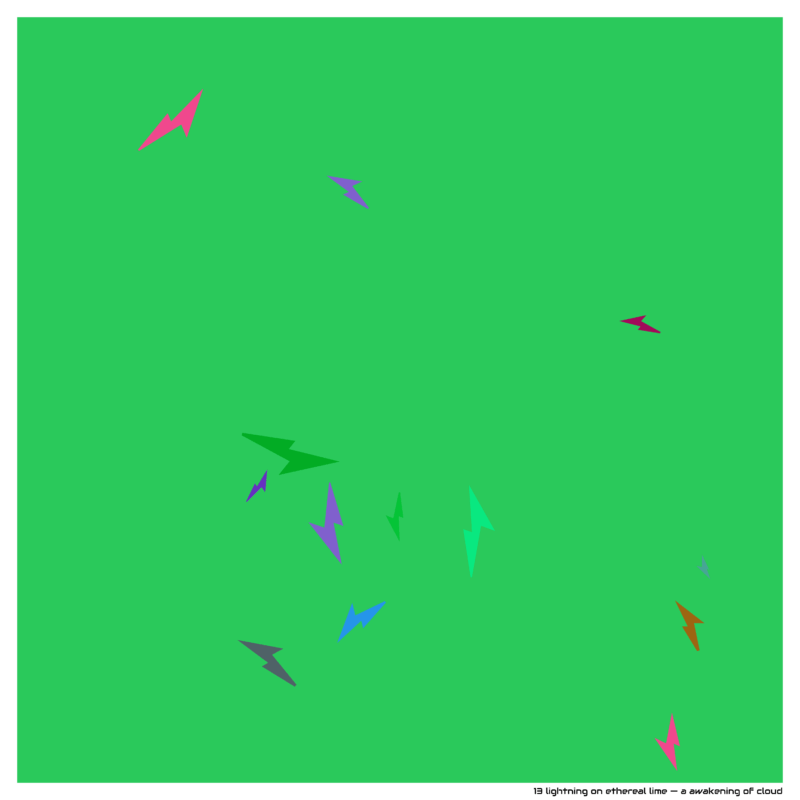 13 lightning on ethereal lime — a awakening of cloud