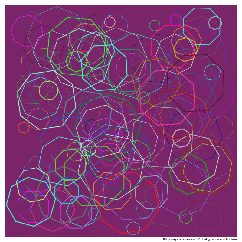 131 octagons on secret of dusky cocoa and fuchsia