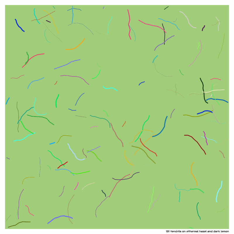 131 tendrils on ethereal hazel and dark lemon