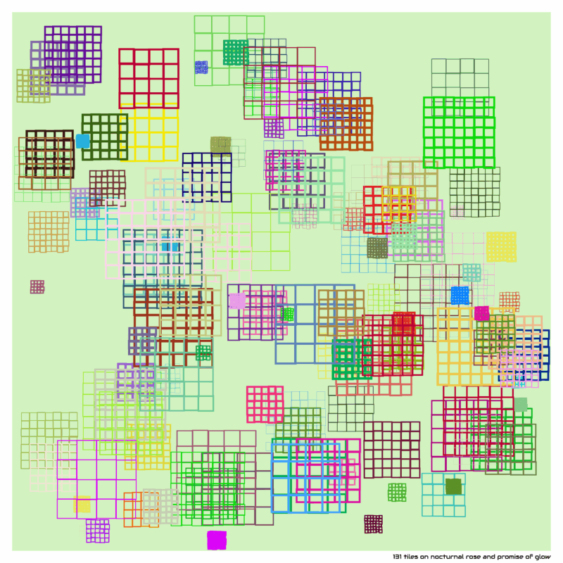 131 tiles on nocturnal rose and promise of glow