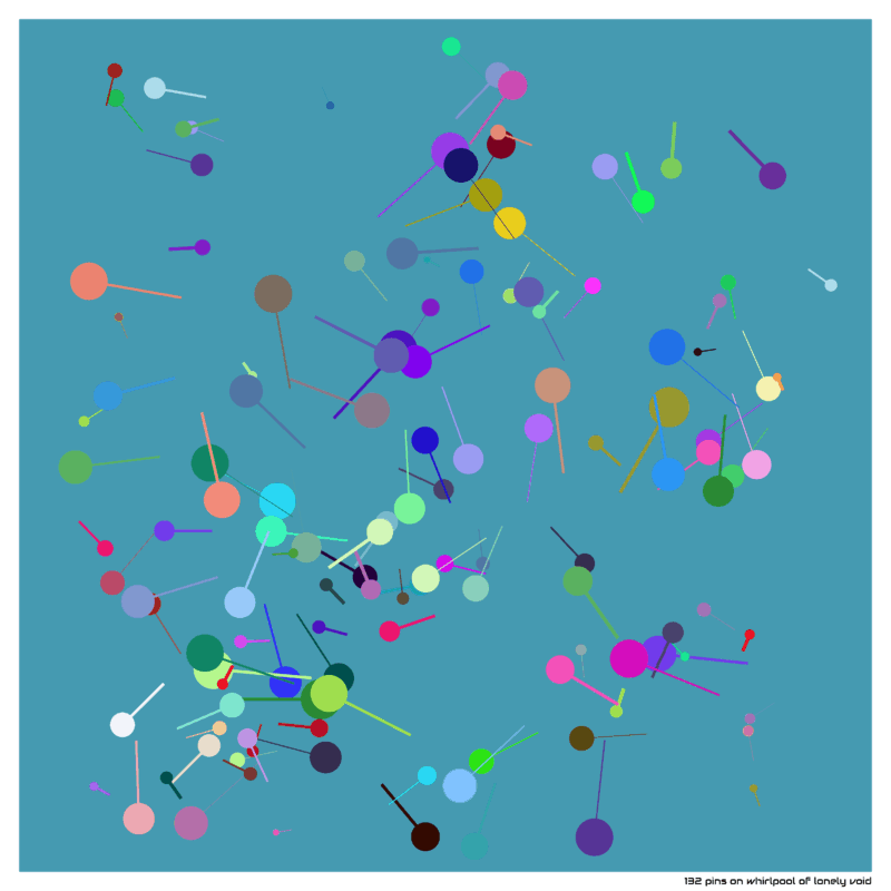 132 pins on whirlpool of lonely void