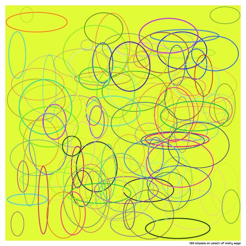 133 ellipses on peach of misty sage