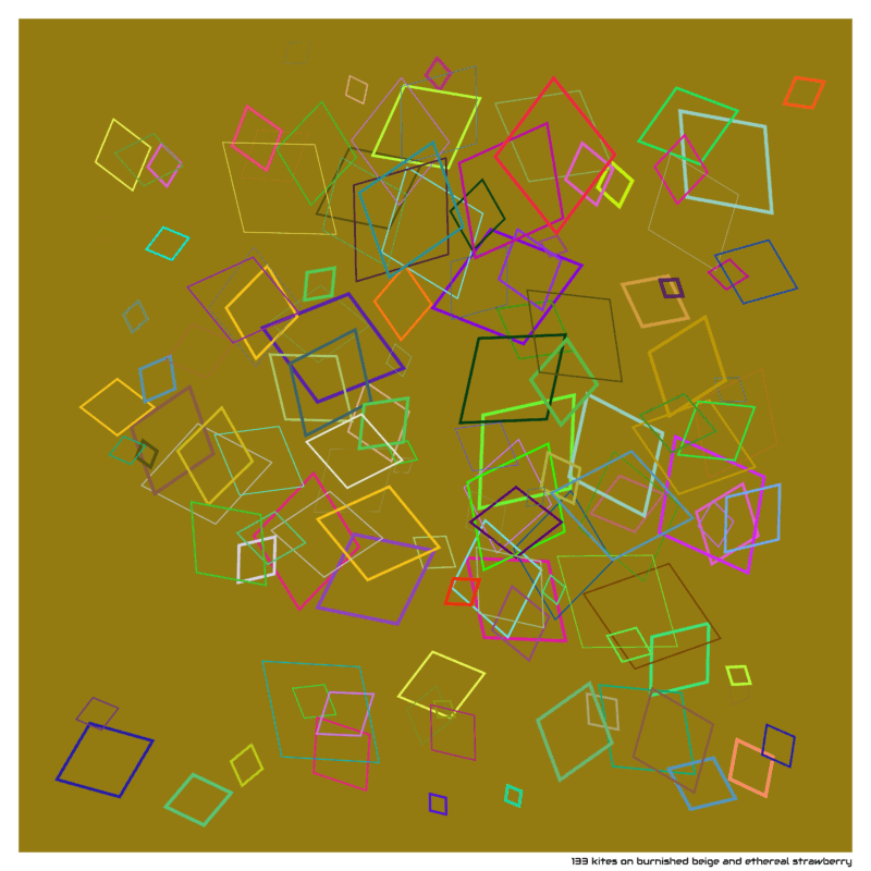 133 kites on burnished beige and ethereal strawberry