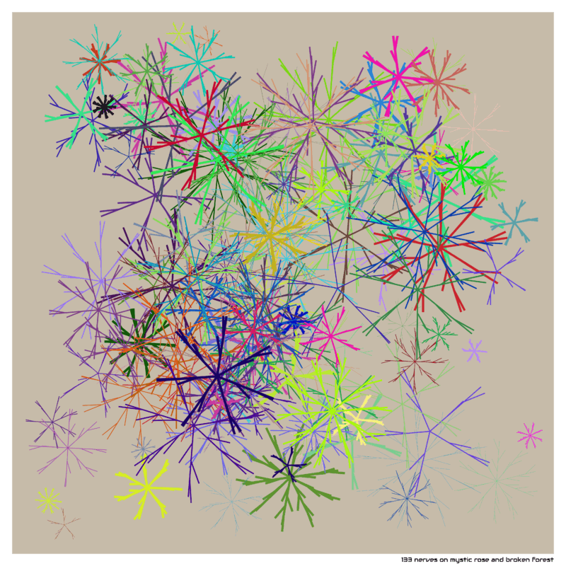 133 nerves on Mystic rose and Broken forest