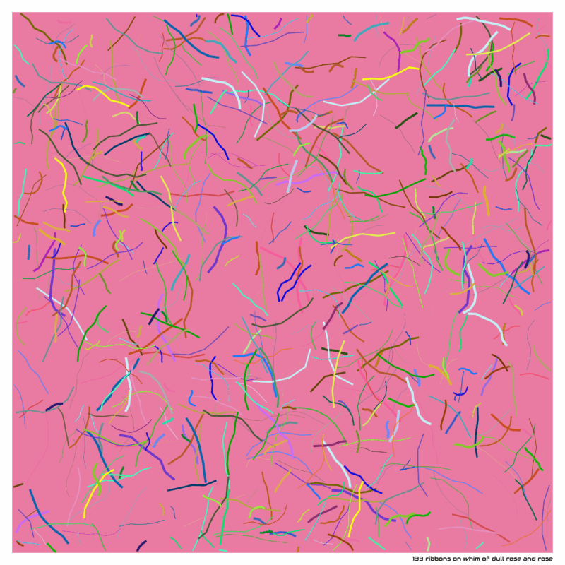 133 ribbons on whim of dull rose and rose