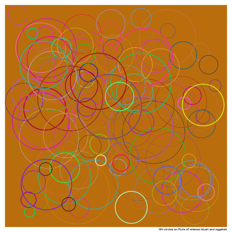 134 circles on flute of stained blush and eggshell