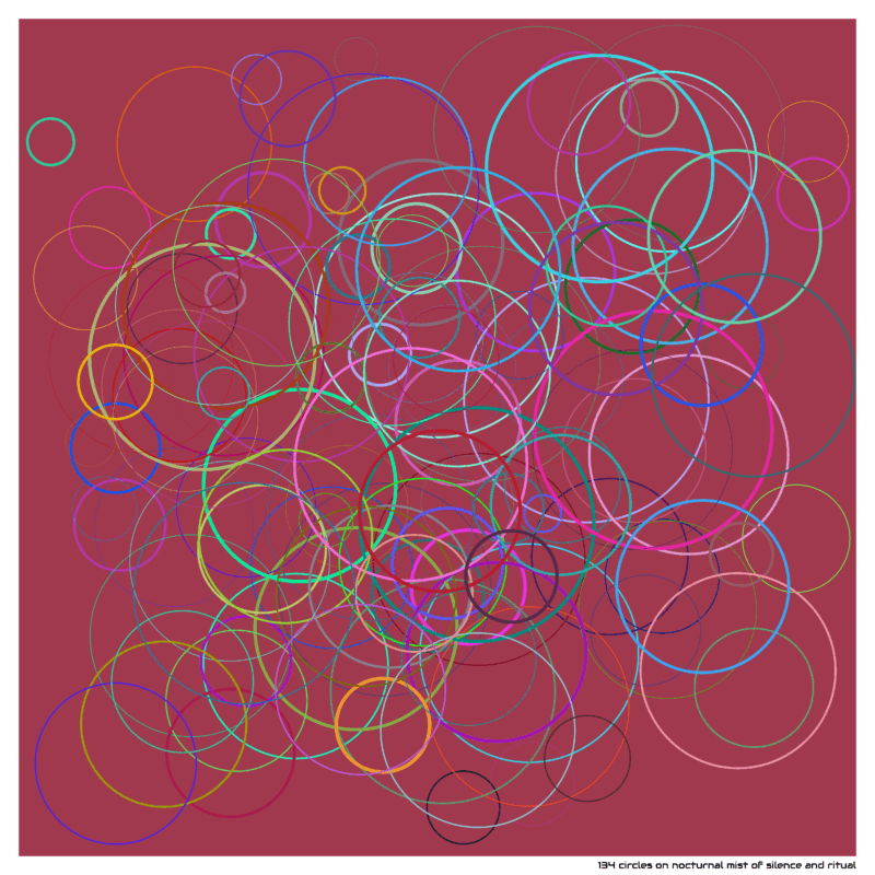 134 circles on nocturnal mist of silence and ritual