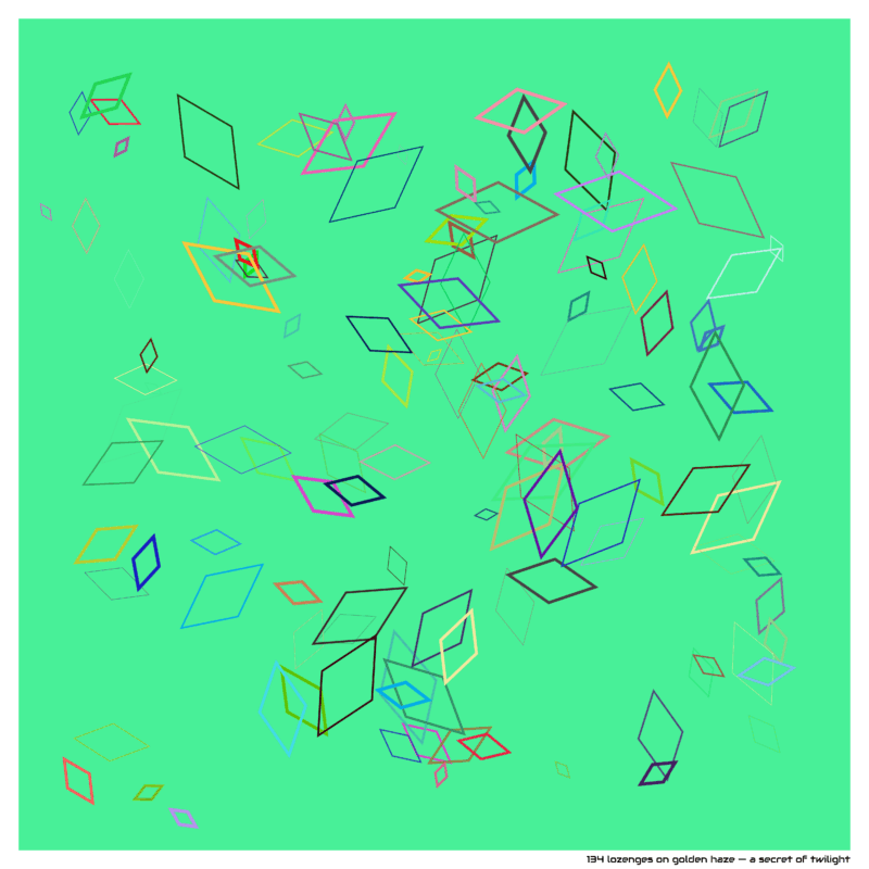 134 lozenges on golden haze — a secret of twilight