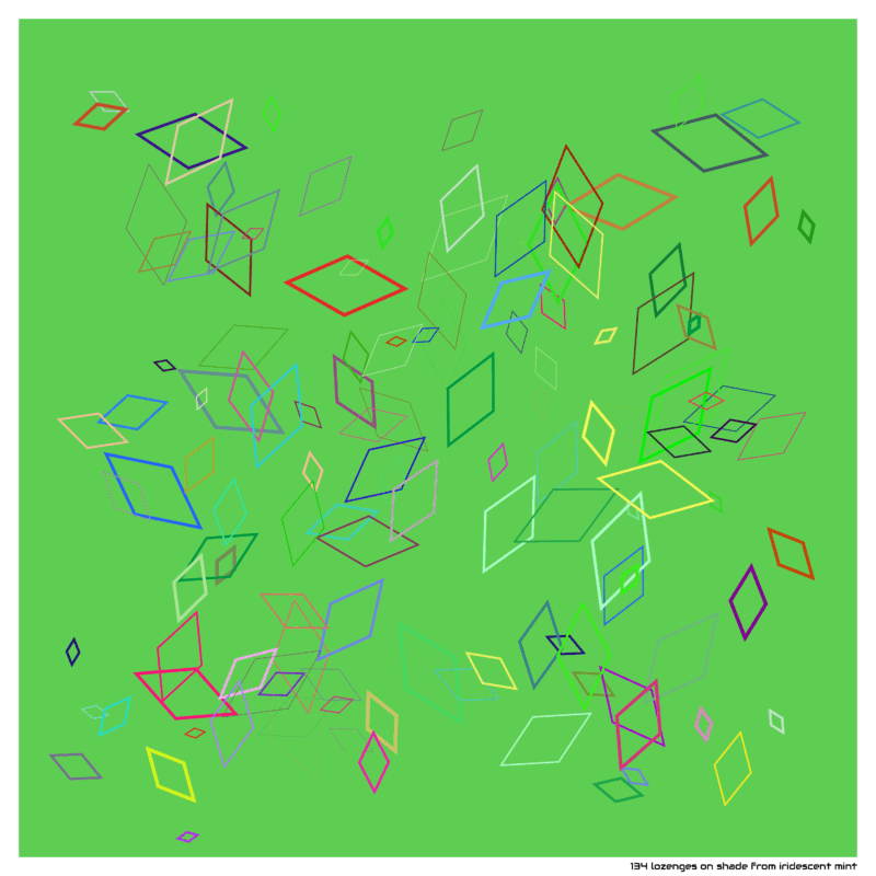 134 lozenges on shade from iridescent mint