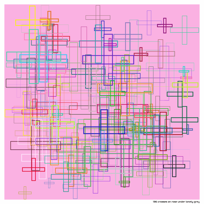 136 crosses on rose under lonely grey