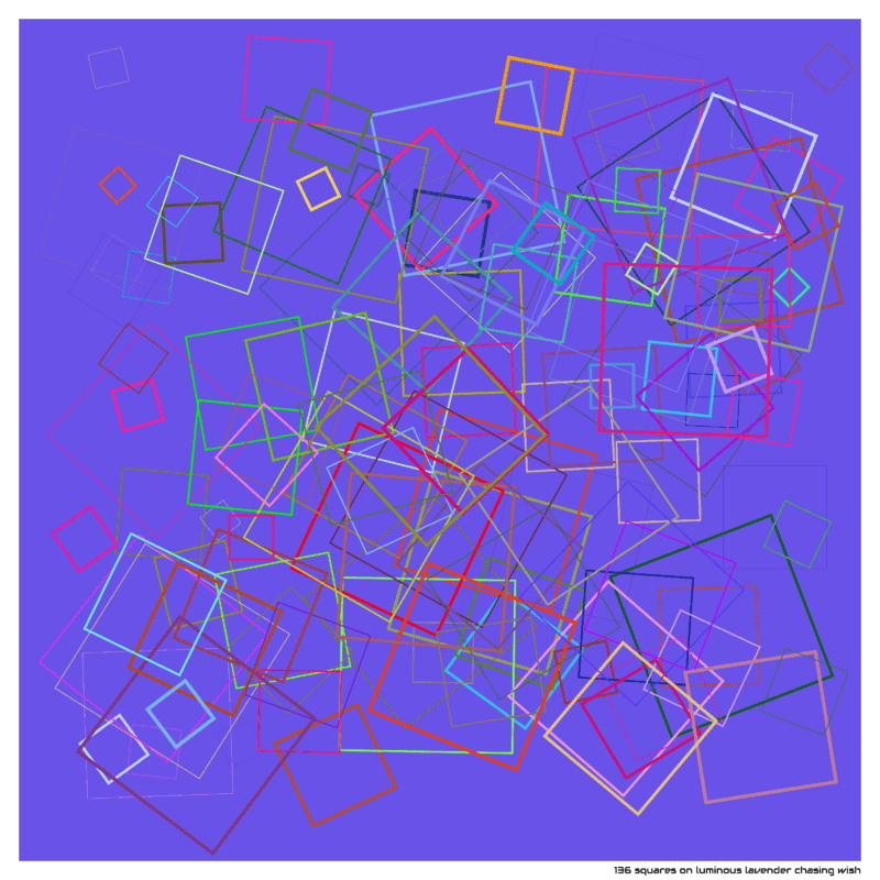 136 squares on luminous lavender chasing wish