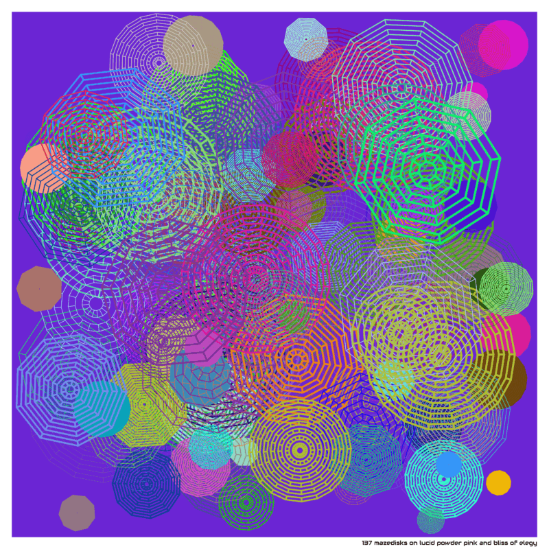 137 mazedisks on lucid powder pink and bliss of elegy