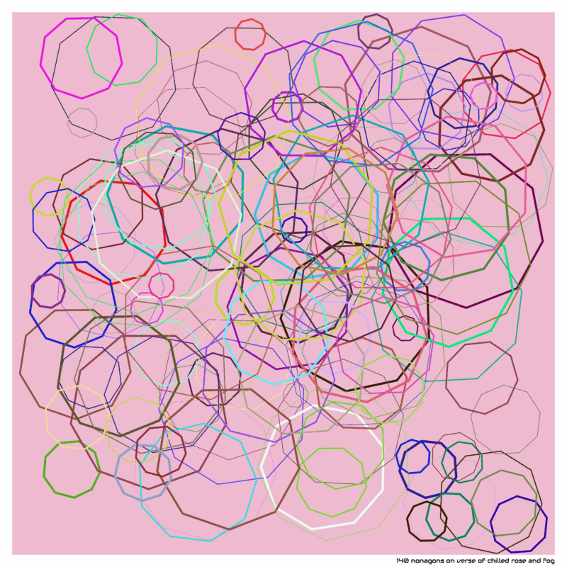 140 nonagons on verse of chilled rose and fog