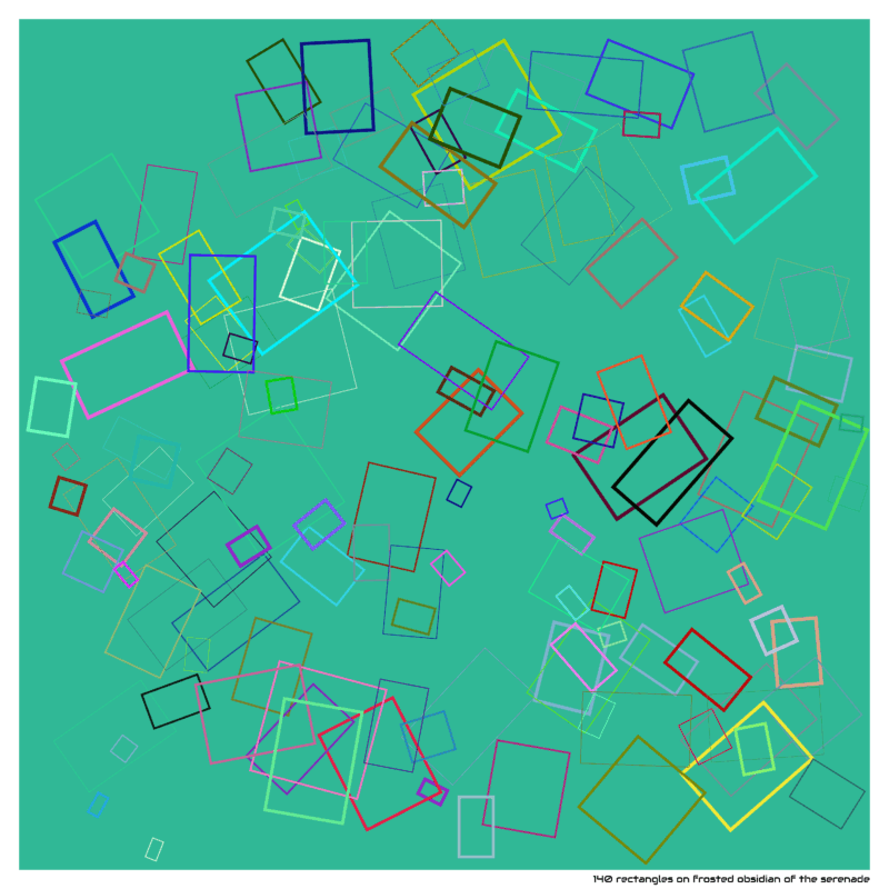 140 rectangles on frosted obsidian of the serenade
