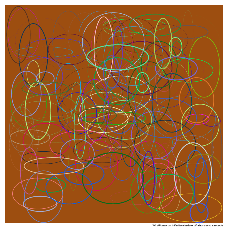 141 ellipses on infinite shadow of shore and cascade