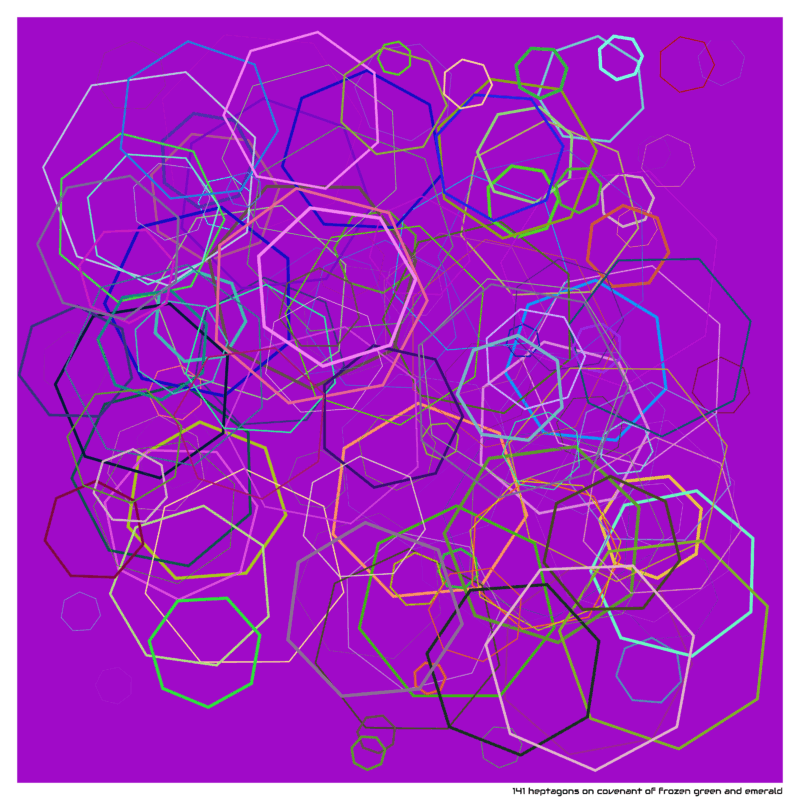 141 heptagons on Covenant of Frozen green and emerald