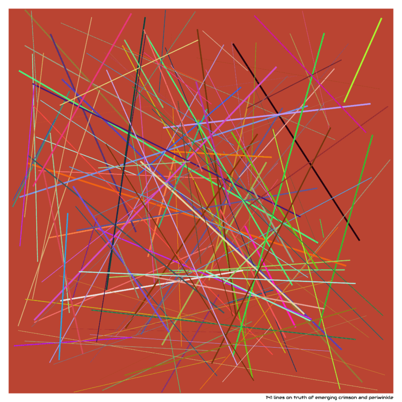141 lines on truth of emerging crimson and periwinkle