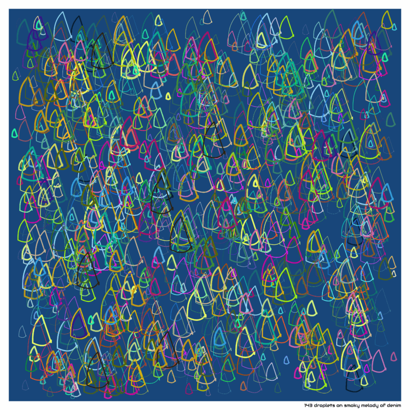 143 droplets on smoky melody of denim