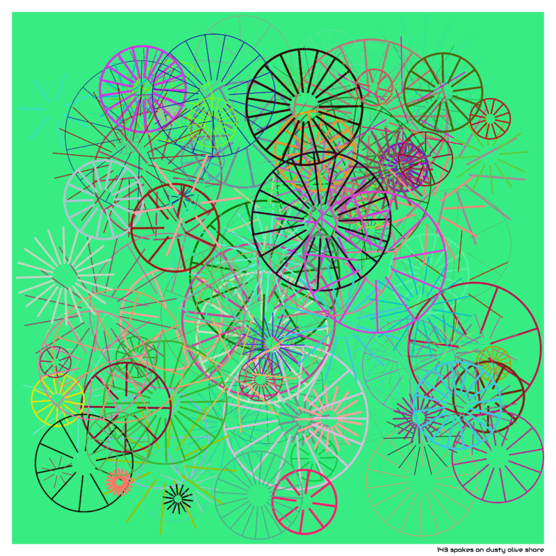 143 spokes on dusty olive shore
