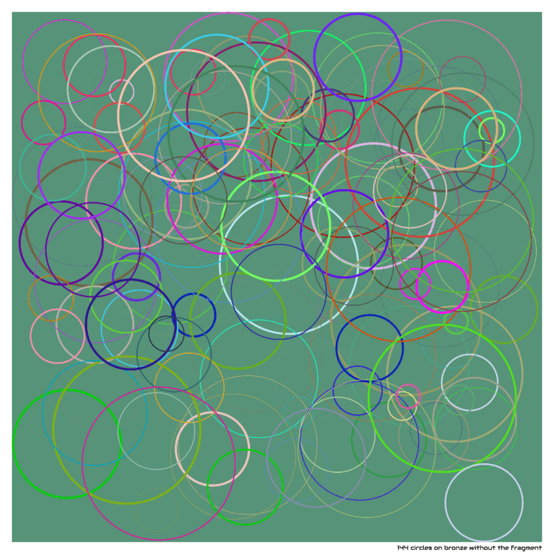 144 circles on bronze without the fragment