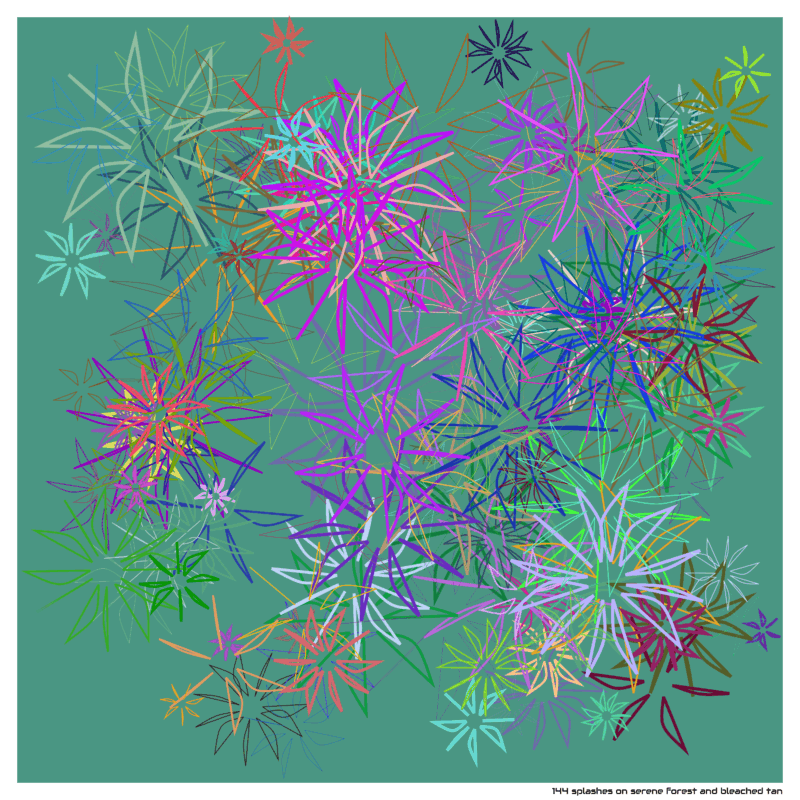 144 splashes on serene forest and bleached tan