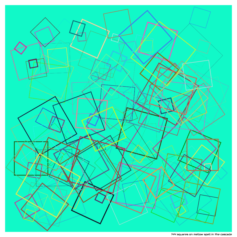 144 squares on mellow spell in the cascade