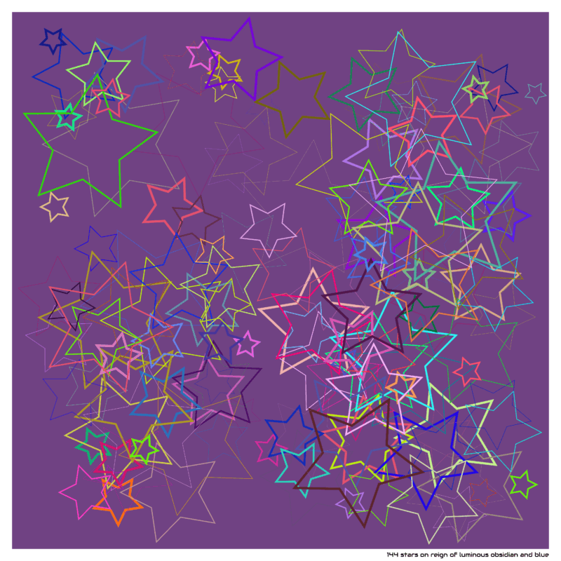 144 stars on reign of luminous obsidian and blue