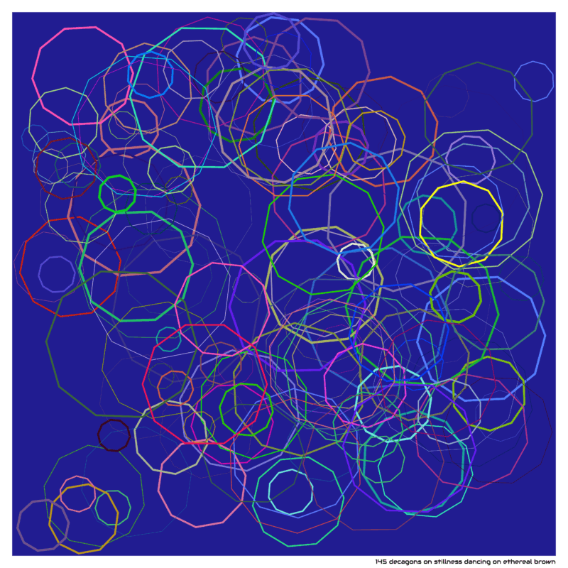 145 decagons on stillness dancing on ethereal brown