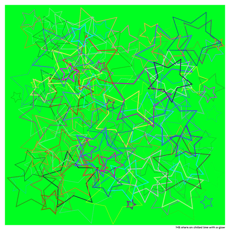 145 stars on chilled lime with a glow