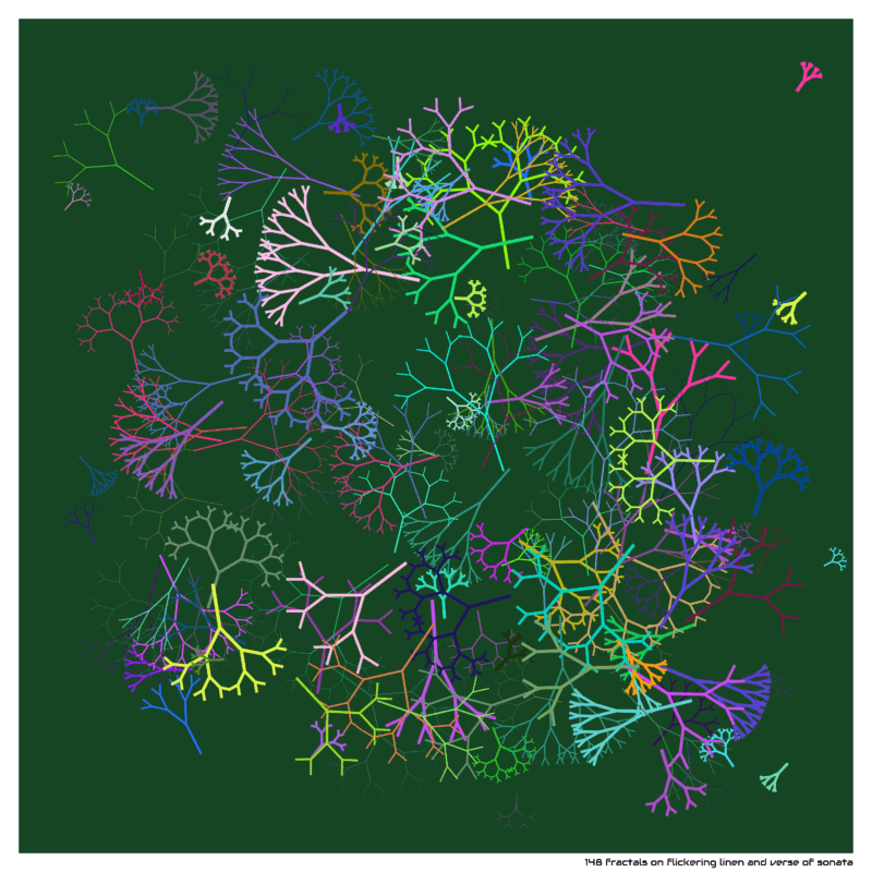 148 fractals on flickering linen and verse of sonata