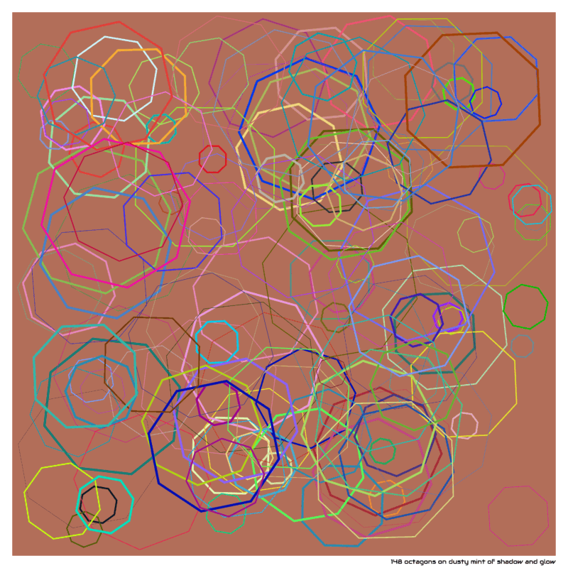 148 octagons on dusty mint of shadow and glow