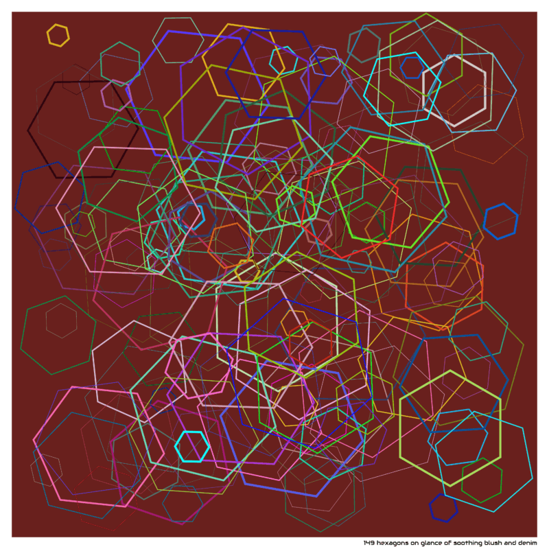 149 hexagons on glance of soothing blush and denim