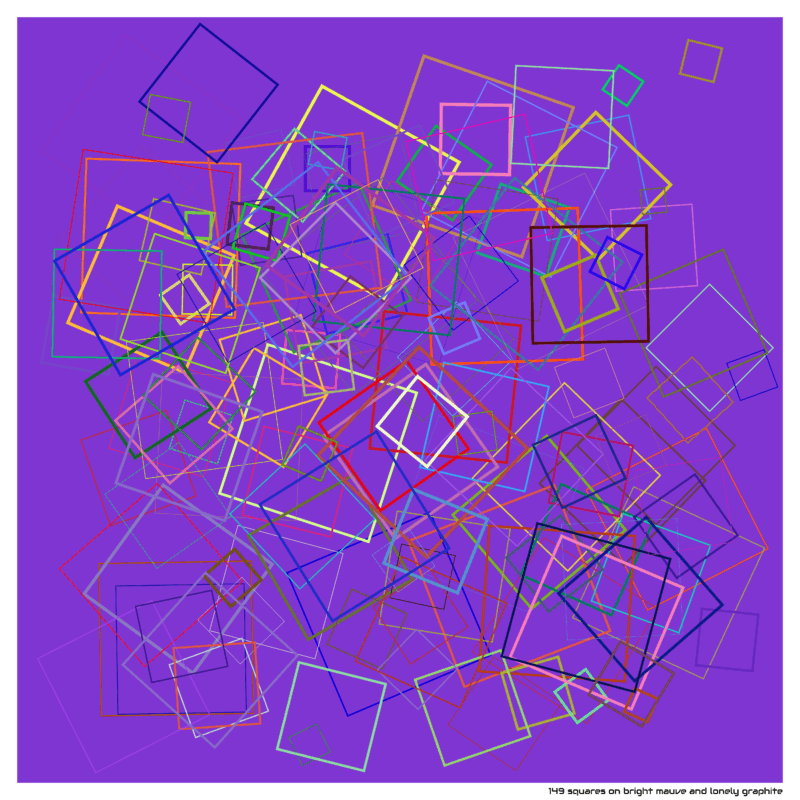 149 squares on bright mauve and lonely graphite