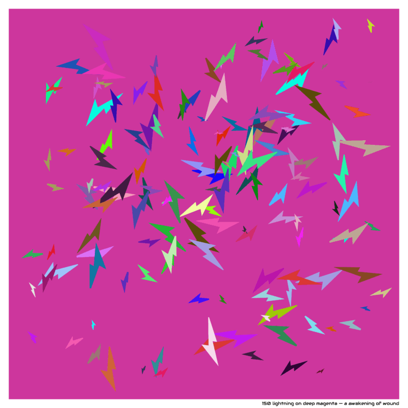 150 lightning on deep magenta — a awakening of wound
