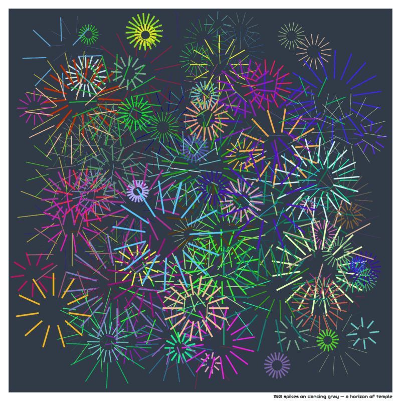 150 spikes on dancing gray — a horizon of temple