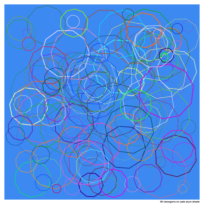 151 decagons on Pale plum Shade