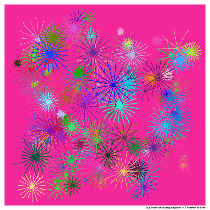 152 burst on dusty magenta — a tremor of star