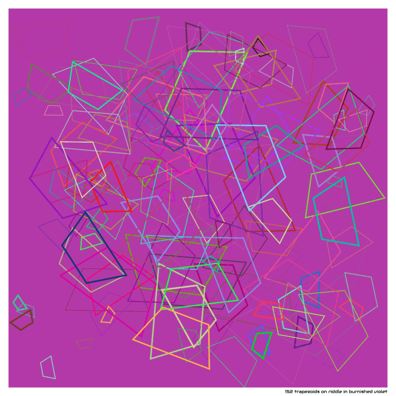 152 trapezoids on riddle in burnished violet