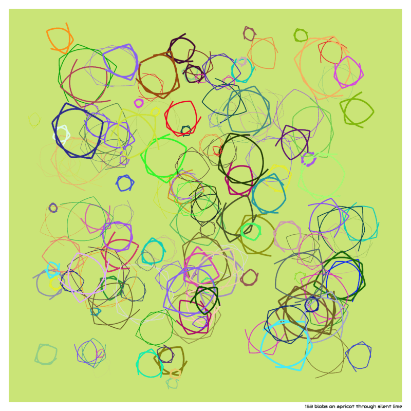 153 blobs on apricot through silent lime