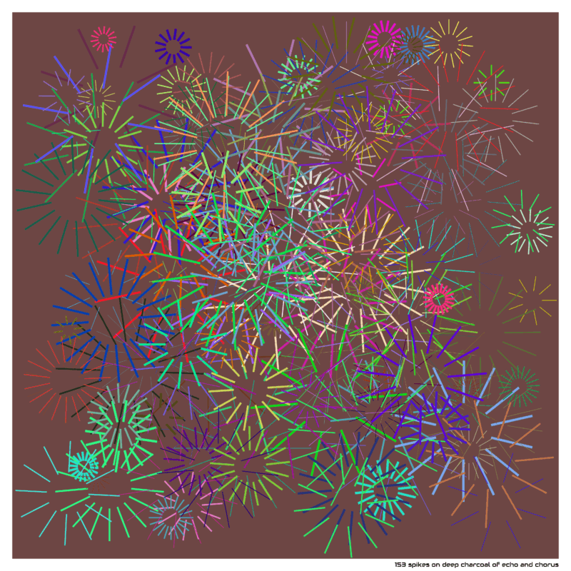 153 spikes on deep charcoal of echo and chorus
