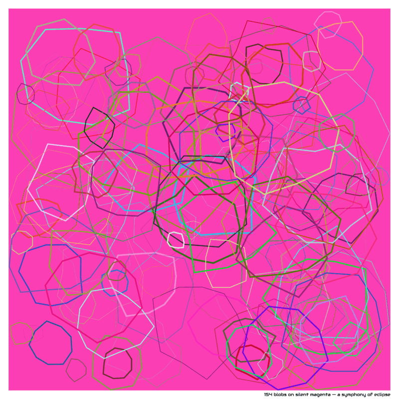 154 blobs on silent magenta — a symphony of eclipse