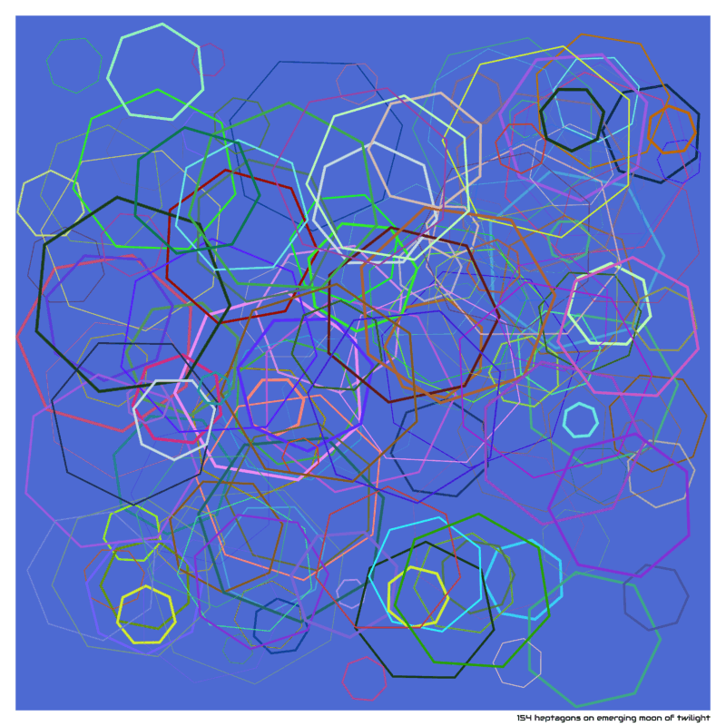 154 heptagons on emerging moon of twilight